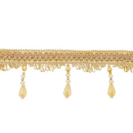 Полиэстеровые плетеные кружевные ленты с кисточками, с пластиковой бисера, diy crafts, для штор, одежда, украшение дивана