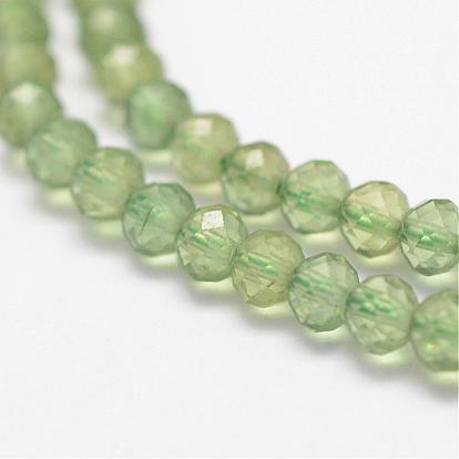 Natural Apatite Beads Strands, Faceted, Round, Grade A