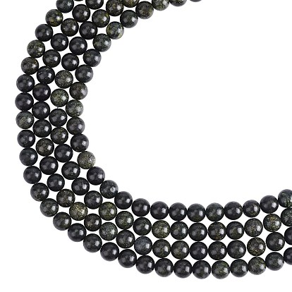 Natural Serpentine/Green Lace Stone Round Bead Strands