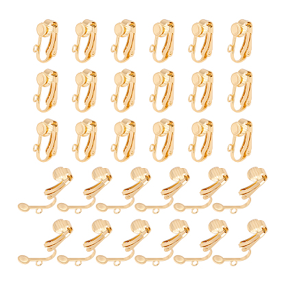 30шт. 304 фурнитура для сережек-клипс из нержавеющей стали, с петлей, для не проколотых ушей