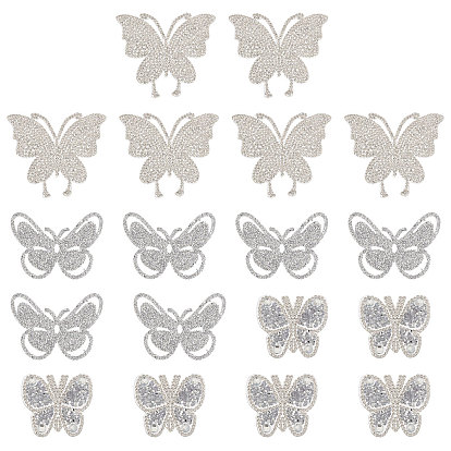 18 шт. 3 стили бабочки, аппликации из стразов с горячей фиксацией, аксессуары для костюма