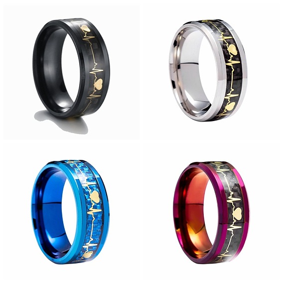 День святого Валентина 201 304 Парные кольца из нержавеющей стали в форме сердца, широкое кольцо для унисекс