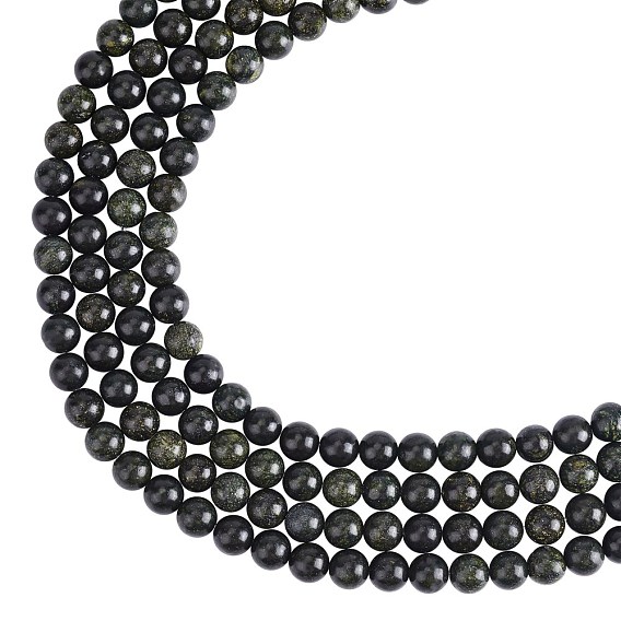 Natural Serpentine/Green Lace Stone Round Bead Strands