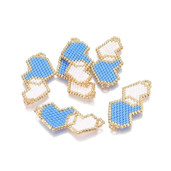 MIYUKI & TOHO Handmade Japanese Seed Beads Links, Loom Pattern, Heart