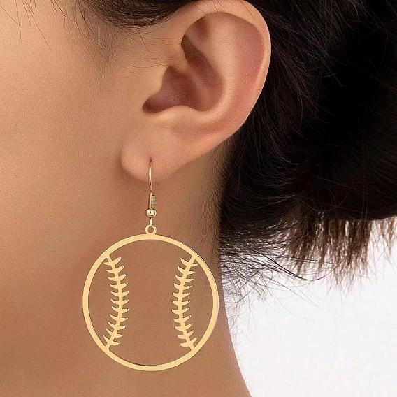 Brass & Iron Baseball Dangle Earrings for Women