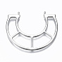 Hollow Alloy Pendant Links, Lead Free & Cadmium Free, U Shape