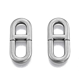 201 Stainless Steel Connector Charms, Oval
