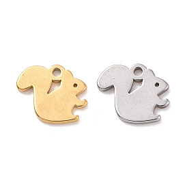 304 Stainless Steel Charms, Squirrel Charms