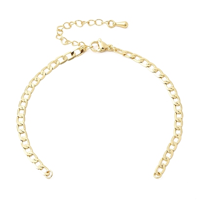 3.5мм латунная цепочка якорного плетения для изготовления браслетов, стойки покрытие, долговечный, без свинца и без кадмия