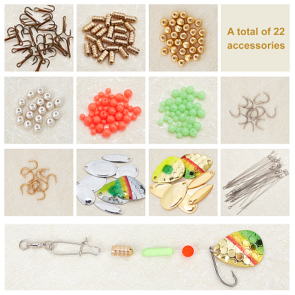 SUPERFINDINGS Fishing Accessories, Including Iron Fishing Gear, Fishing Lures, PE Fishing Luminous Beads, Claws Hooks and Eye Pins