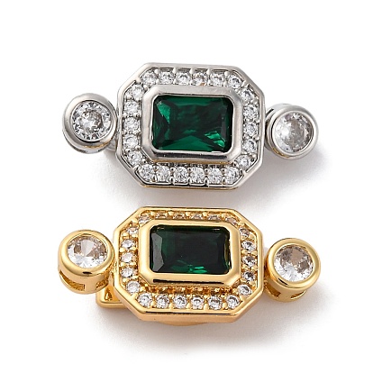 Латунные микро проложить кубического циркония ящик с застежками, без кадмия, без никеля и без свинца, со стеклом, прямоугольные