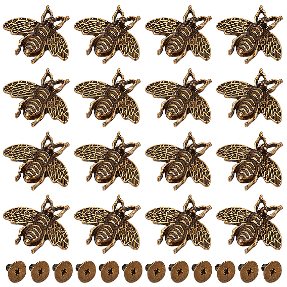 20 rivets décoratifs en alliage d'abeille (pièces), pour sac à main, , décoration d'artisanat en cuir
