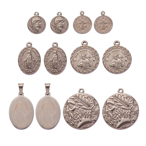 12 шт 6 стиль 304 подвески из нержавеющей стали, разнообразные