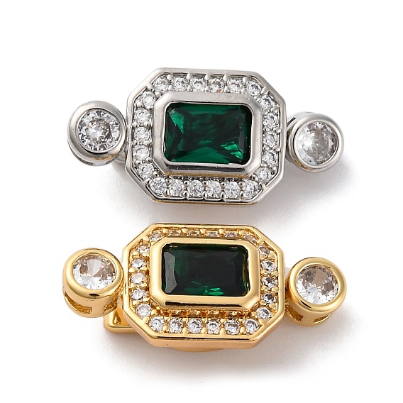 Латунные микро проложить кубического циркония ящик с застежками, без кадмия, без никеля и без свинца, со стеклом, прямоугольные