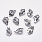Faceted Glass Rhinestone Charms, Imitation Austrian Crystal, Leaf