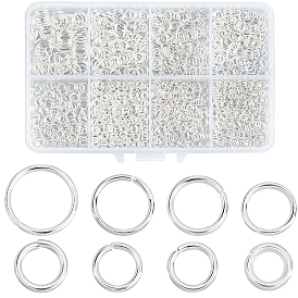 1450 шт. 8 стили 304 соединительные кольца из нержавеющей стали, открытые кольца прыжок, металлические разъемы для поделок ювелирных изделий и брелков