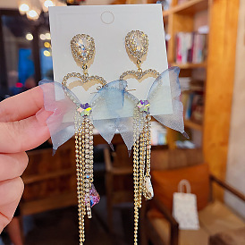 Lace Butterfly Tassel Earrings - Unique Design, Statement, Boho Chic.