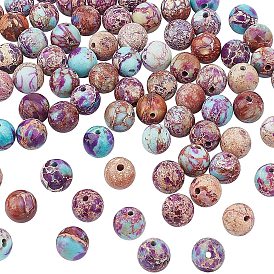 Brins de perles de jaspe impériales naturelles chgcraft, teint, ronde