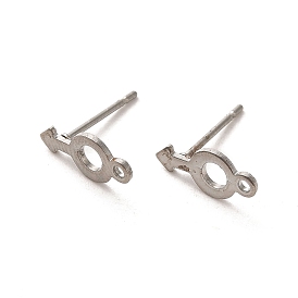 304 Stainless Steel Studs Earrings, with 201 Stainless Steel Findings