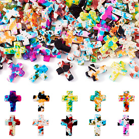 100шт 10 цвета синтетические бирюзовые бусины, крестик, окрашенные