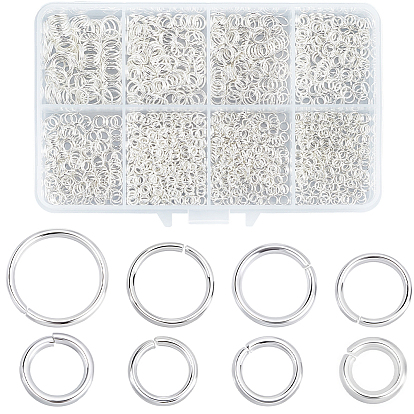 1450 шт. 8 стили 304 соединительные кольца из нержавеющей стали, открытые кольца прыжок, металлические разъемы для поделок ювелирных изделий и брелков