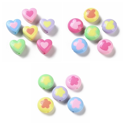 Двухцветные непрозрачные акриловые бусины