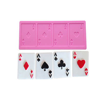 Poker Ace Food Grade Silicone Molds, Resin Casting Molds, for Chocolate, Candy, UV Resin & Epoxy Resin Craft Making