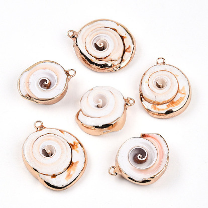 Подвески натурального морских раковин, подвески в форме ракушек с золотистыми железными петлями