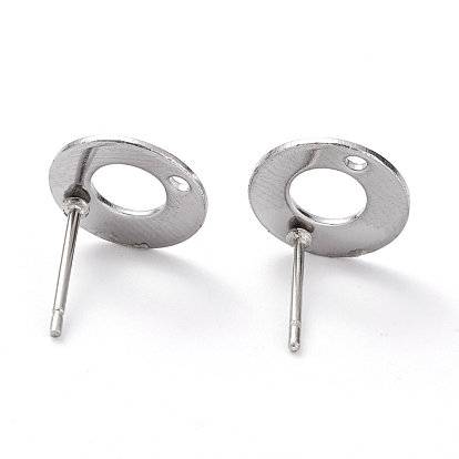 304 Stainless Steel Stud Earring Findings, Flat Round