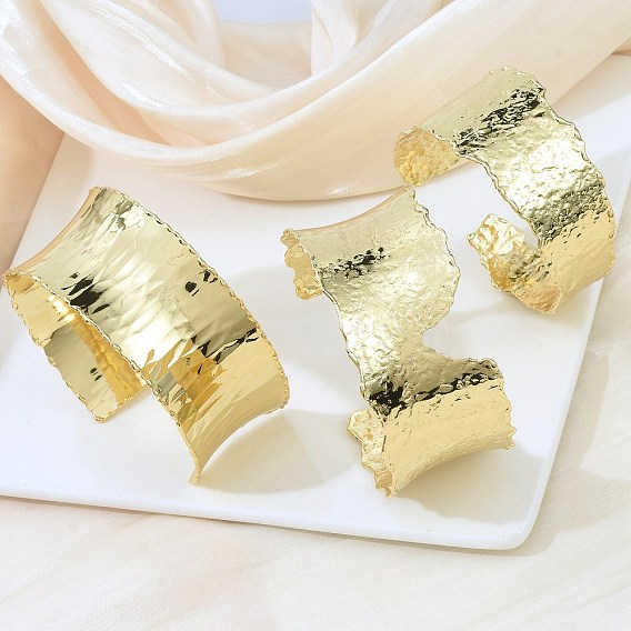 Латунь манжеты браслеты для женщин, долговечный, без кадмия и без свинца, текстура