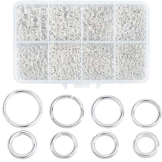 1450 шт. 8 стили 304 соединительные кольца из нержавеющей стали, открытые кольца прыжок, металлические разъемы для поделок ювелирных изделий и брелков