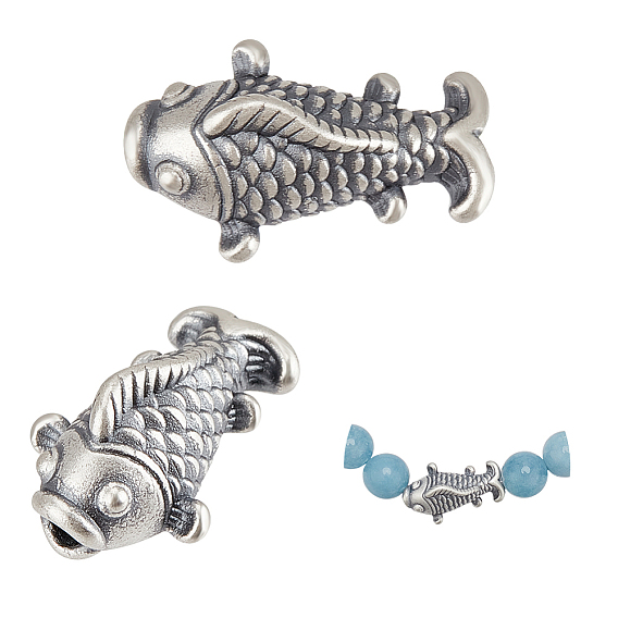 2шт. тонких серебряных бусин, бусины в форме рыбки, с замшевой тканью из поликарбоната квадратной серебряной полировальной салфеткой