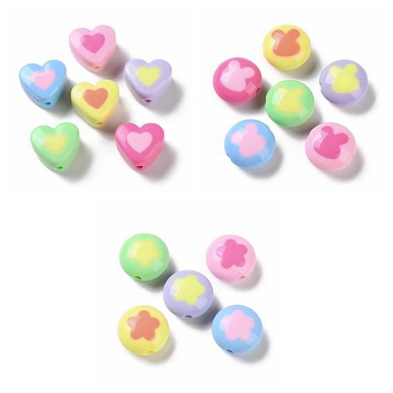 Двухцветные непрозрачные акриловые бусины