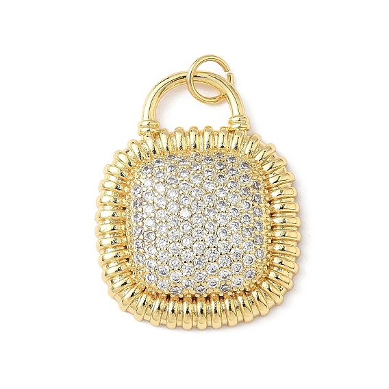 Латунные микро проложить кубического циркония подвески, с целью перехода в кольце, запирать, без свинца и без кадмия, долговечный, реальный 18 k позолоченный, стойки покрытие