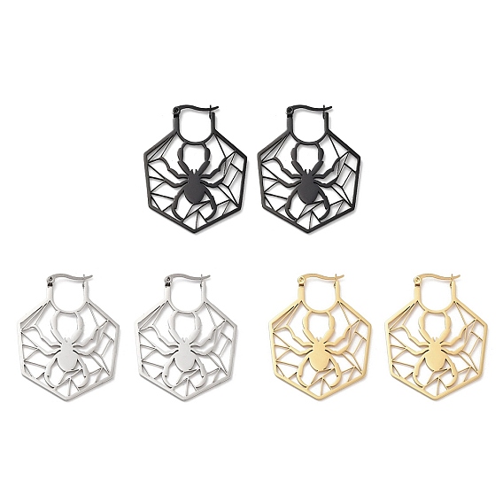 Серьги из 304 нержавеющей стали, паук