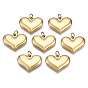 316 Surgical Stainless Steel Pendants, with Jump Rings, Heart