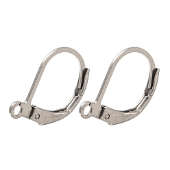 304 из нержавеющей стали выводы Leverback серьги, с петлей, 15x10x1.5 мм, отверстие : 1.5 мм