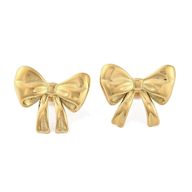 Ионное покрытие (ip) 304 серьги-гвоздики из нержавеющей стали для женщин, бантом