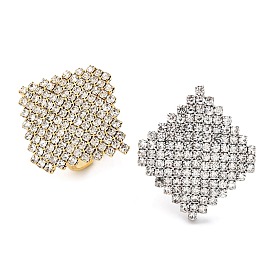 Регулируемые кольца из латуни с ромбом и кубическим цирконием для женщин, без свинца и без кадмия, долговечный