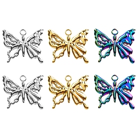 304 Stainless Steel Pendants, Butterfly Charm