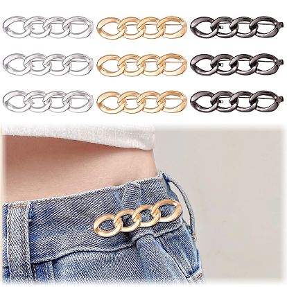 9 шт. 3 цвета овальные звенья цепи сплава регулируемые джинсовые пуговицы, подтяжка талии, швейные застежки для аксессуаров к одежде