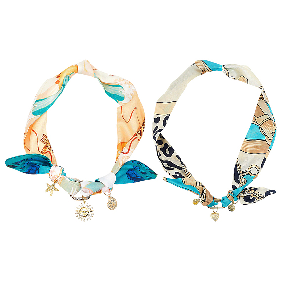 2 шт. цепочки-удлинители для сумок из сплава и подвесные украшения, сердце и солнце и луна и звезда, с литыми пружинными кольцами