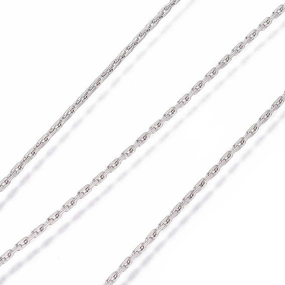 304 Stainless Steel Cable Chains, Soldered, Rectangle