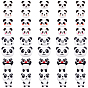 48Pcs 6 Style Opaque Resin Cabochons, Panda