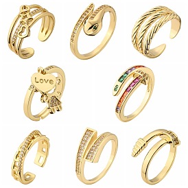 Stylish Colorful Zircon Nail Joint Ring for Women - Love Girl Ring