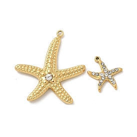 304 Stainless Steel Rhinestone Starfish