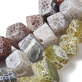 Natural Weathered Agate Beads Strands, Rhombus