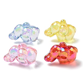 Гальваническое прозрачное уф-покрытие акриловые подвески, радужный, Слон прелести
