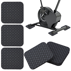 4Pcs Polyurethane & Silicone Anti-slip Treadmill Mat, Black