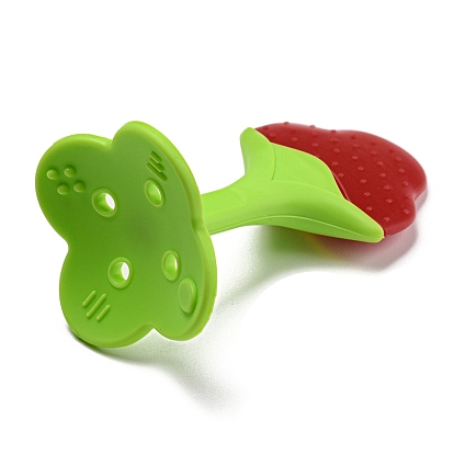 Силиконовый прорезыватель для фруктов и зубная щетка, Детские жевательные игрушки для прорезывания зубов для детского душа
